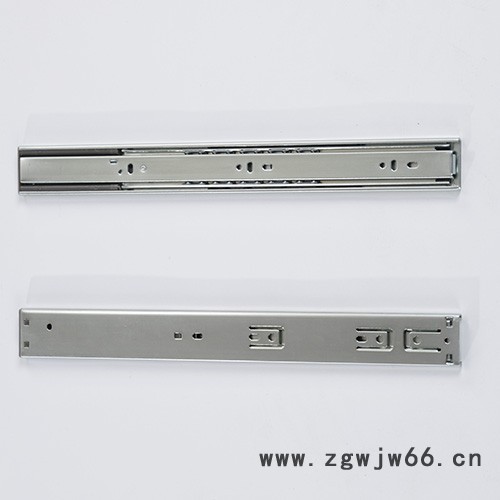 伟标工厂直销冷轧钢材缓冲滑轨 三节阻尼滑轨双弹簧缓冲导轨图2