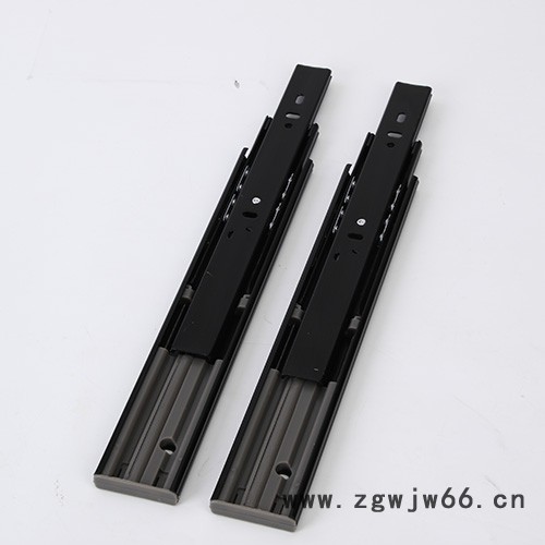 伟标工厂直销冷轧钢材缓冲滑轨 三节阻尼滑轨双弹簧缓冲导轨图4