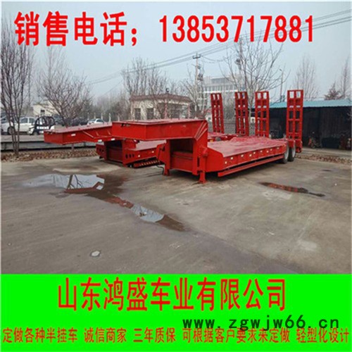 供应低平板弹簧挖掘机运输半挂车 三线六桥低平板半挂车图3