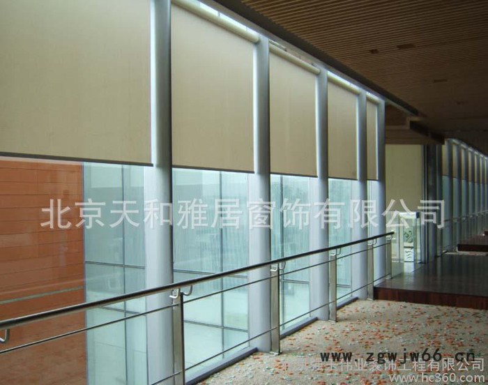 电动遮光办公室窗帘 拉珠弹簧电动拉珠阳台办公楼图3