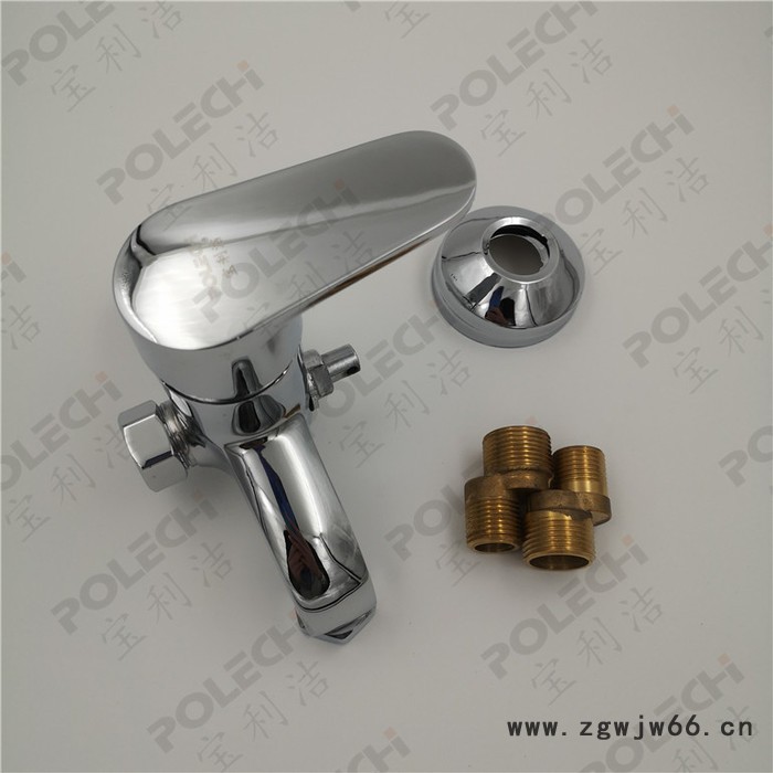 宝利洁脚踏淋浴器暗装BLJ-6631,含1米直管、三通、长弯管、4寸喷头图2