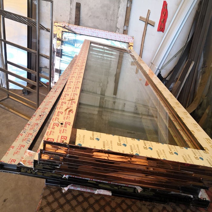 **会所拉丝青古铜不锈钢地弹簧玻璃门 宾馆拉丝玫瑰金不锈钢玻璃门 大型售楼部拉丝古铜色不锈钢大门图4