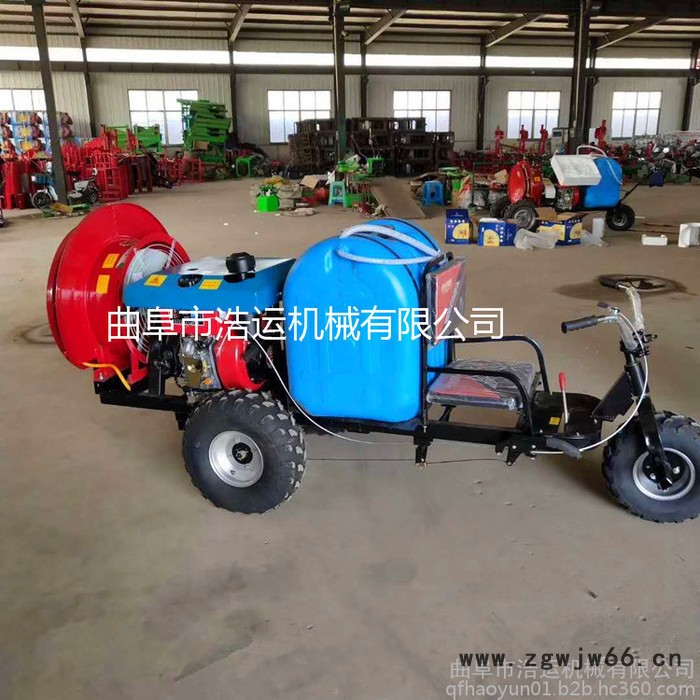 山东曲阜浩运机械工厂批发耐用风送式三轮喷雾机 高压喷头远程施药雾化均匀蔬菜喷雾机图4