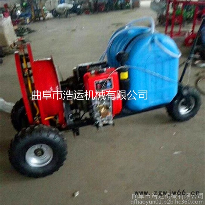 山东曲阜浩运机械工厂批发耐用风送式三轮喷雾机 高压喷头远程施药雾化均匀蔬菜喷雾机图2