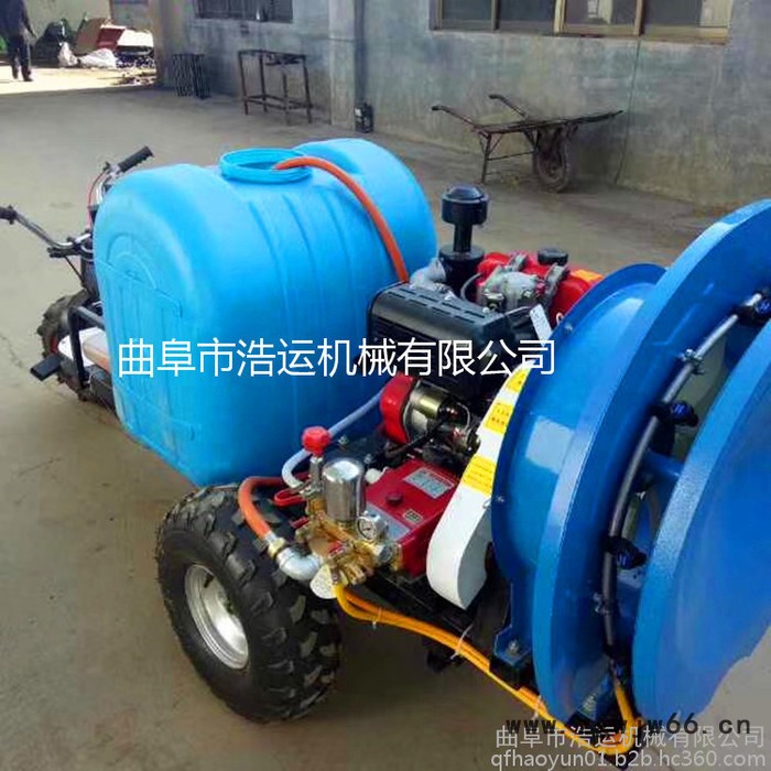 山东曲阜浩运机械工厂批发耐用风送式三轮喷雾机 高压喷头远程施药雾化均匀蔬菜喷雾机图5