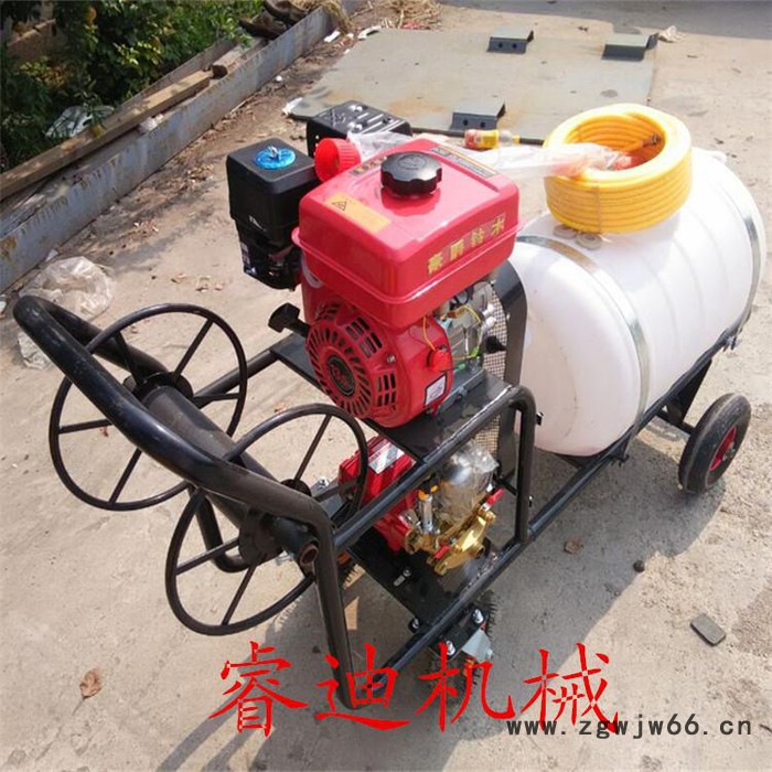 睿迪牌农田手推打药机 射程远果园打药机 远程操作多喷头高压打药机图6