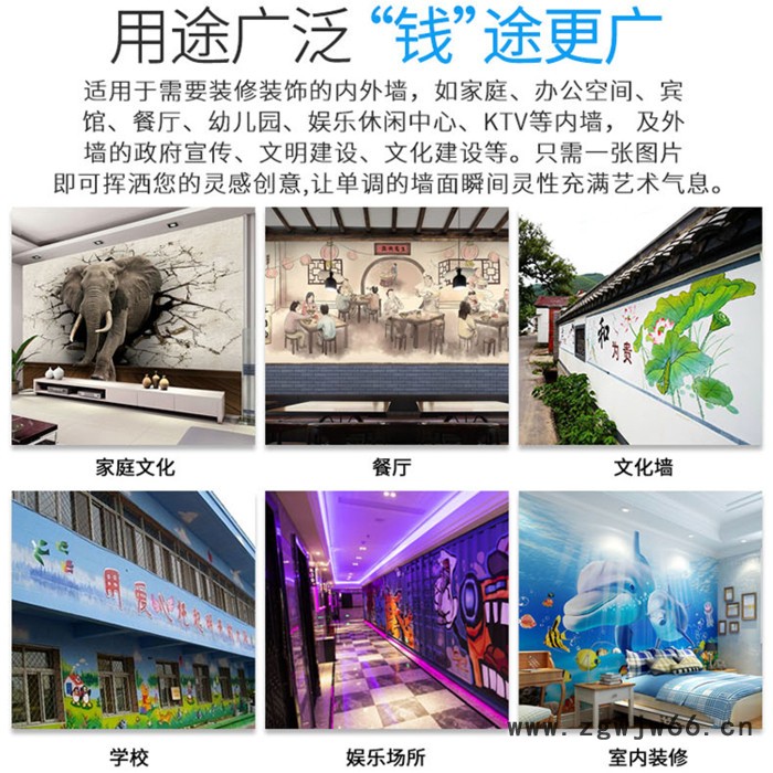 3d墙面彩绘机喷头高清墙体喷绘墨水创业机器壁画打印5d墙绘机耗材图7