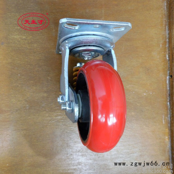 供应8寸聚氨酯减震轮 韩式万向聚氨酯减震轮 弹簧聚氨酯减震轮图2