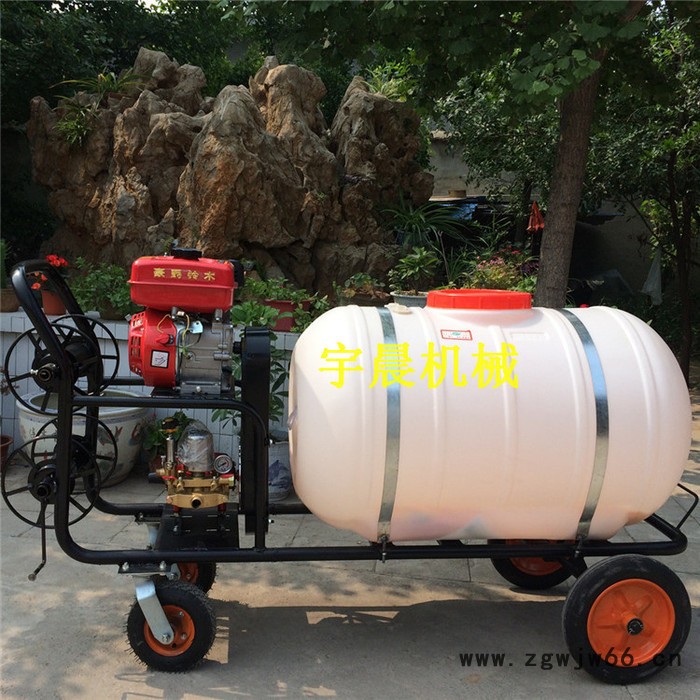 河南省高压拉管打药机 宇晨瓜地多喷头喷雾器 手推式喷雾消毒车价格图8