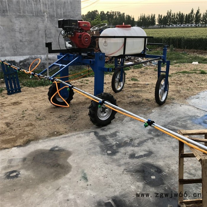 大棚养殖灭菌喷雾器 农用牵引式果园高压风送式打药机 多喷头喷杆高低可调节高架打药车价格图3