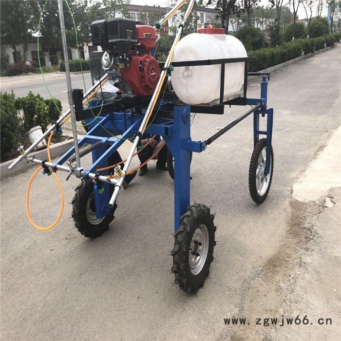 大棚养殖灭菌喷雾器 农用牵引式果园高压风送式打药机 多喷头喷杆高低可调节高架打药车价格图4