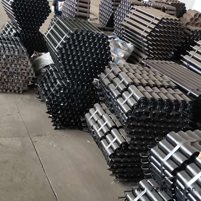厂家生产 铁质托辊  带式输送机配件弹簧板式槽行托辊图3