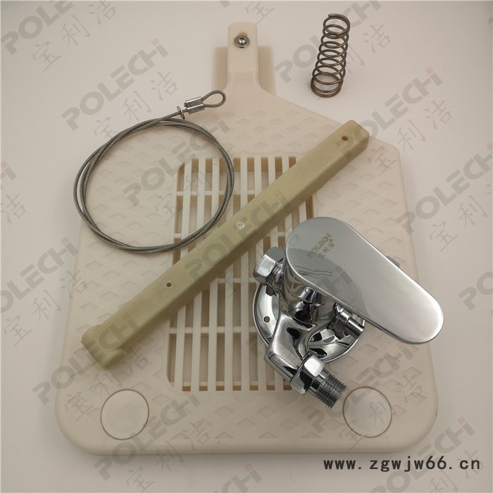 脚踏淋浴器明装BLJ-6632,含1米直管、三通、长弯管、4寸喷头 脚踏明装淋浴器图3