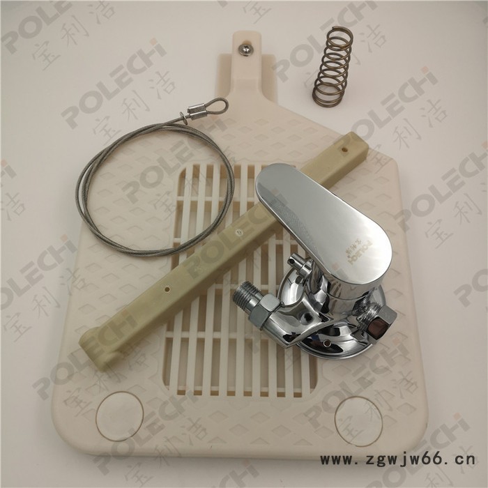 脚踏淋浴器明装BLJ-6632,含1米直管、三通、长弯管、4寸喷头 脚踏明装淋浴器图2