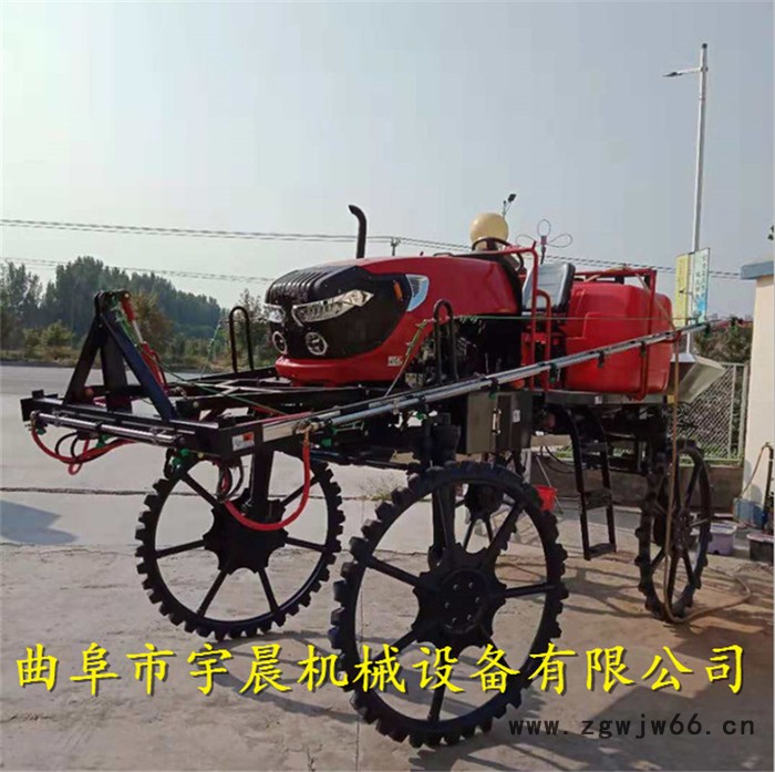 吉林柴油四轮打药机 宇晨可以施肥打药车厂家 多喷头高架玉米打药机价格图2