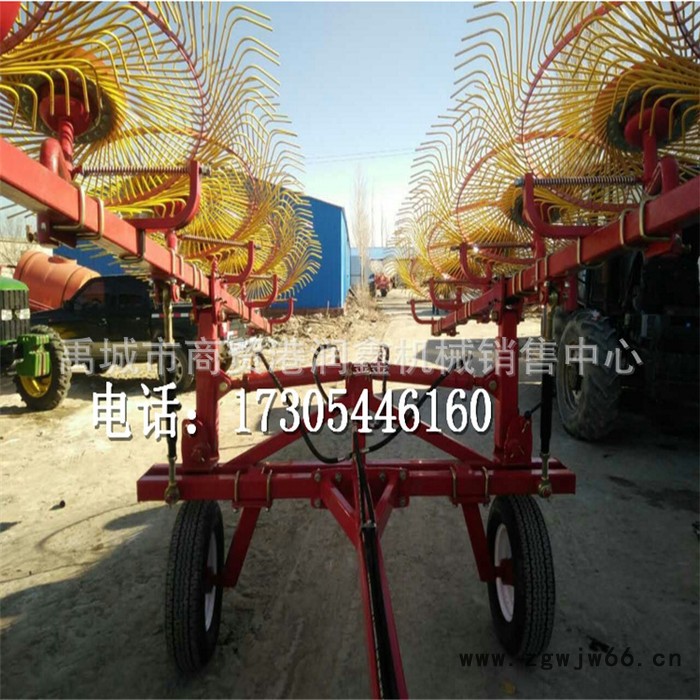 三点悬挂4盘牧草搂草机 液压升降牵引式搂草机 80齿弹簧钢集草机图3