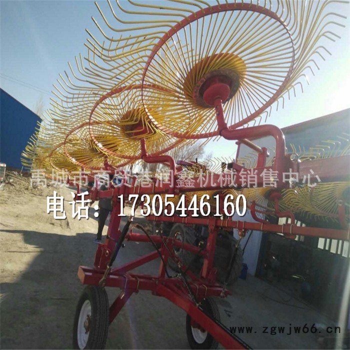 三点悬挂4盘牧草搂草机 液压升降牵引式搂草机 80齿弹簧钢集草机图2