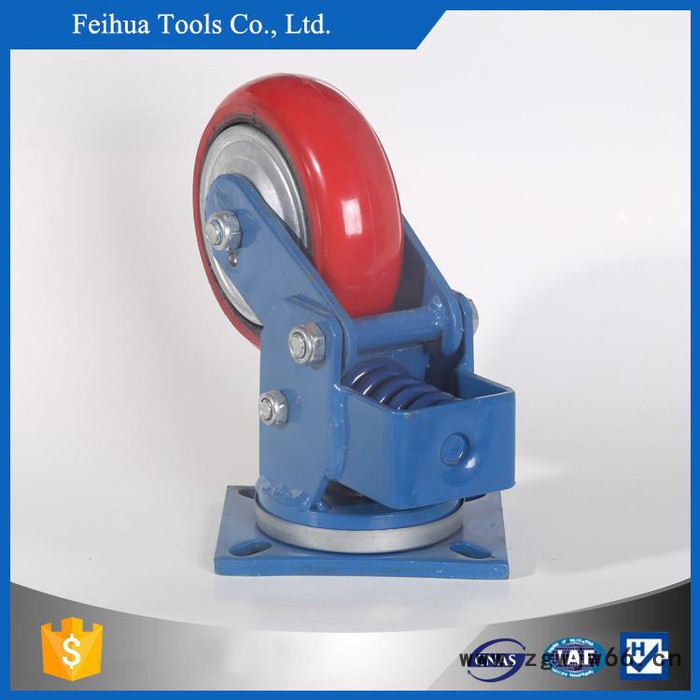 横弹簧减震脚轮，6寸8寸减震脚轮万向轮，减震万向脚轮图4