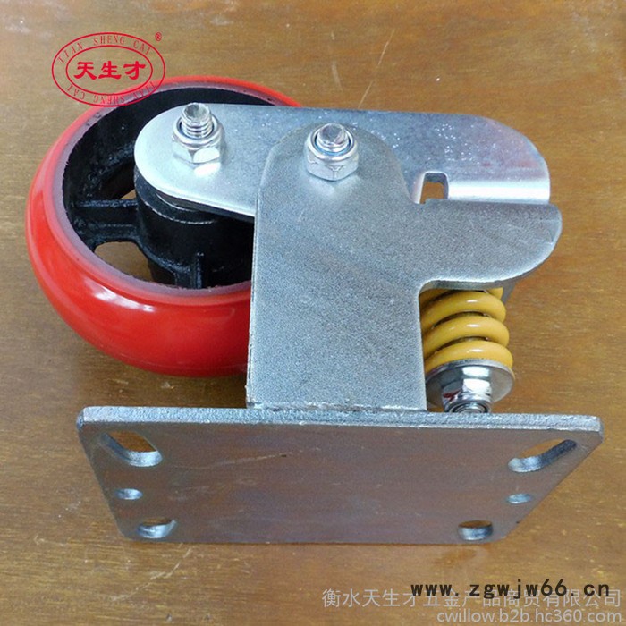 厂家直天生才销减震轮 8寸工业减震脚轮 韩式PVC减震脚轮 弹簧定向减震脚轮图4