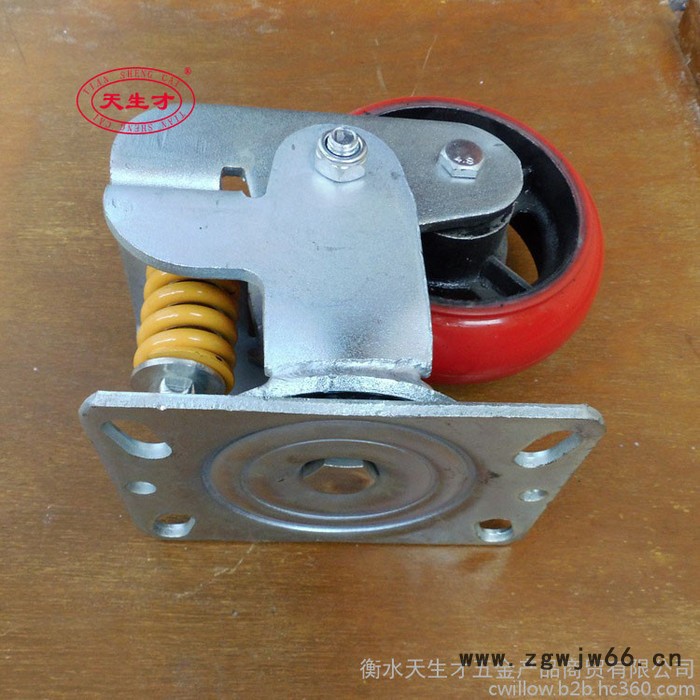 供应6寸万向减震脚轮 韩式PVC万向减震脚轮 弹簧万向减震脚轮图2