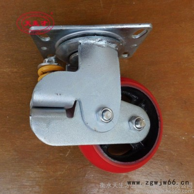 供应6寸万向减震脚轮 韩式PVC万向减震脚轮 弹簧万向减震脚轮