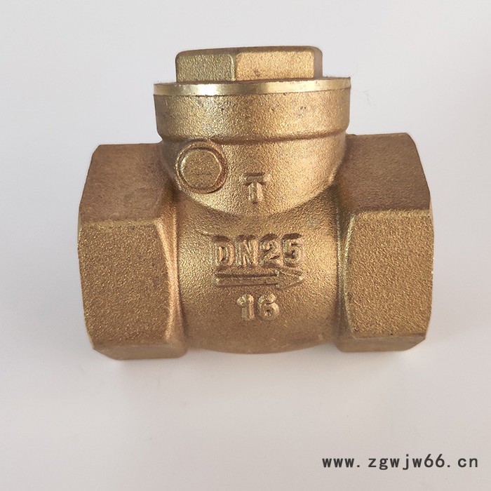 供应铜止回阀 止回阀立式卧式止回阀表前止回阀内螺纹弹簧铜芯逆止阀单向防倒流阀批发量大从优图2