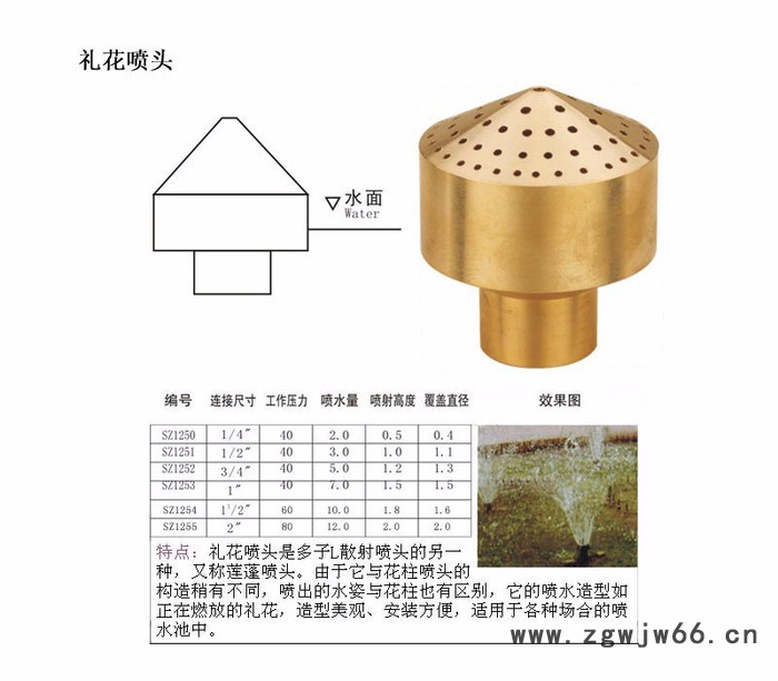 供应喷泉工程专用DN50喷泉喷头喇叭花喷头**喷头图2