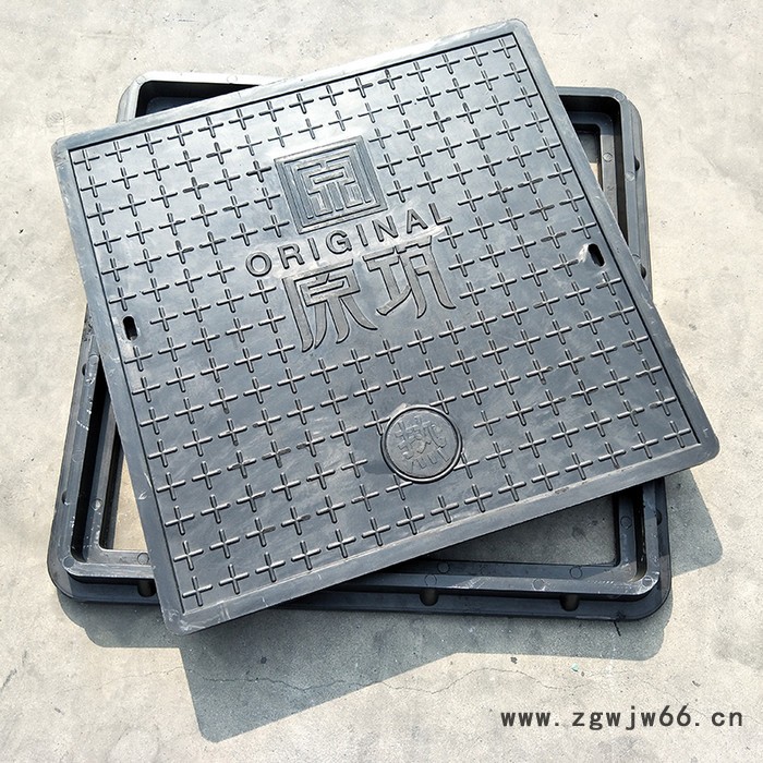 重型树脂复合井盖方形路灯阀门电力手孔沙井盖古力井盖高分子井盖山东淄博岳峰井盖厂家800*800*40mm支持定制图3