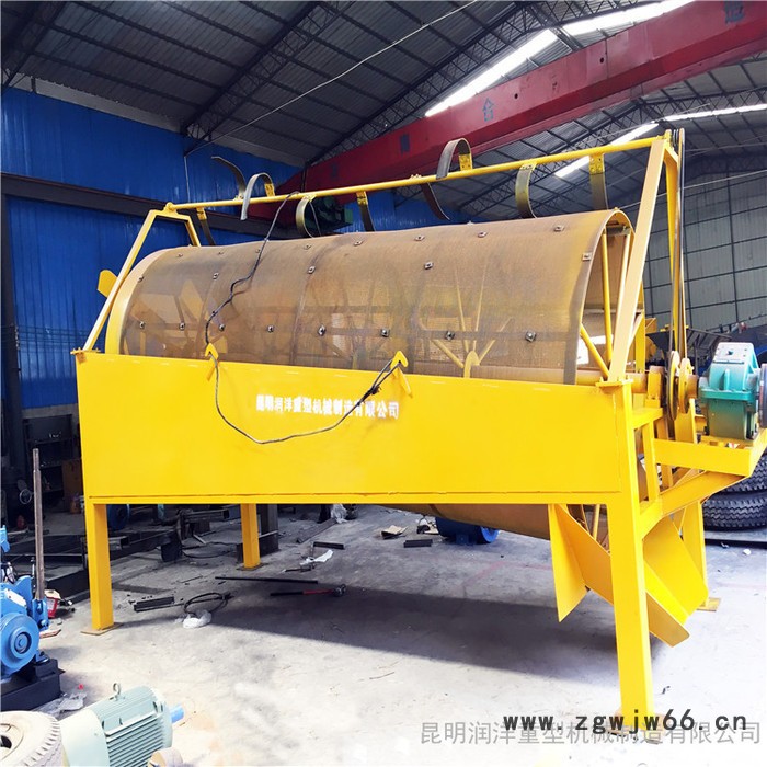 昆明滚筒筛价格 防堵滚筒筛 带料斗滚筒筛 环保型无轴滚筒筛 河沙山沙筛分设备图4