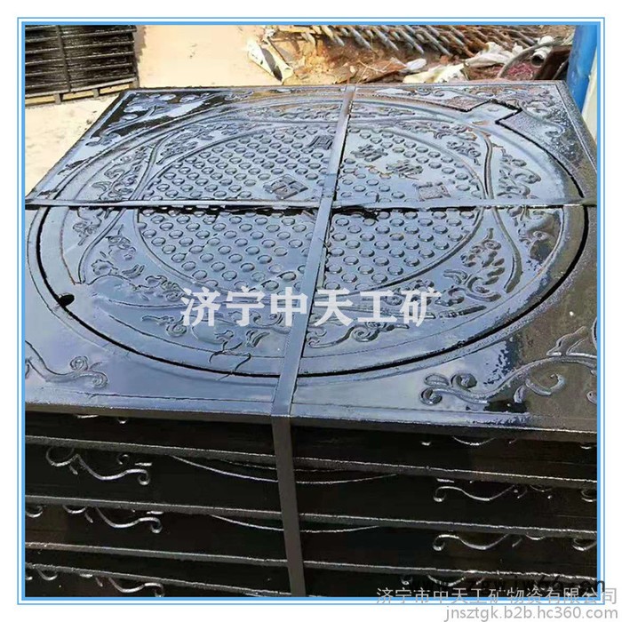 方形井盖 韧性好 市政井盖 强度高  圆形井盖 铸铁篦子 防沉降井盖图4