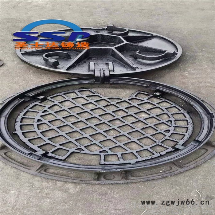 双层防盗井盖 圆形井盖 球墨井盖定制 圣士达铸造图6