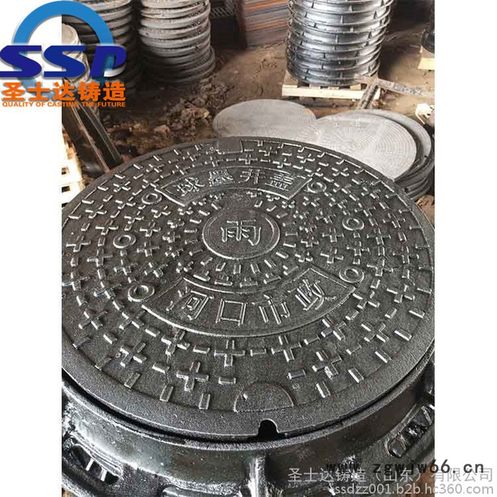 双层防盗井盖 圆形井盖 球墨井盖定制 圣士达铸造图2