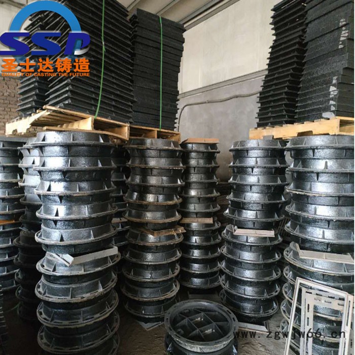 圣士达铸造重型井盖 圆形井盖 QT500承重井盖 雨水井盖 球墨井盖厂家图5