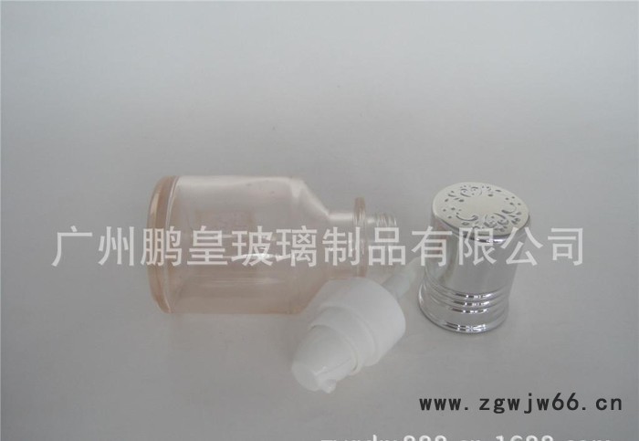 斜肩玻璃乳液瓶 配套塑料盖和马口铁喷头图3