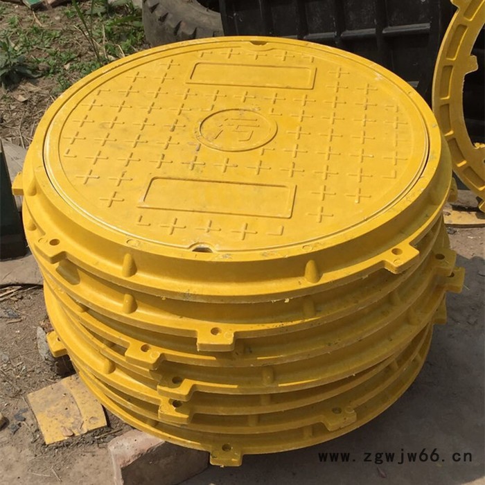 鸿硕直径500 玻璃钢井盖 给排水检查用井盖 玻璃钢防盗井盖图3