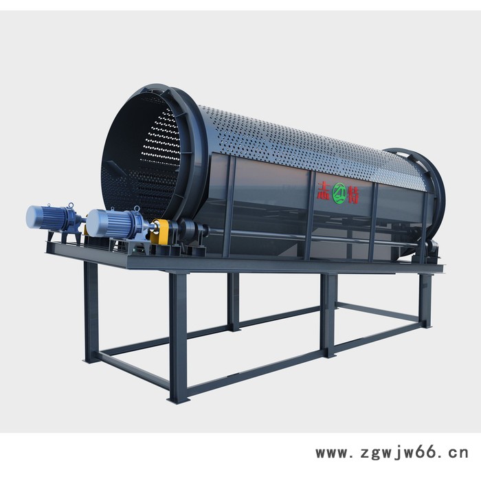 供应垃圾滚筒圆筛/有机肥滚筒筛分机/无轴滚筒筛厂家图2