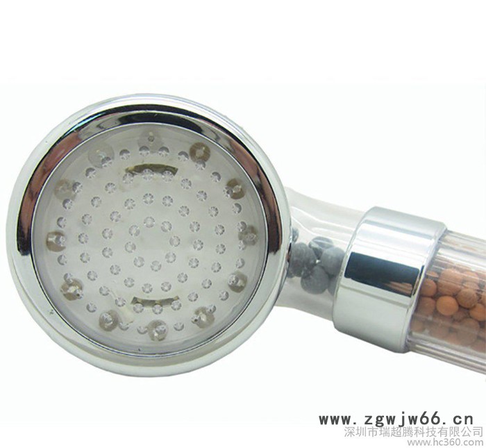 LED花洒 磁疗负离子LED发光花洒 手持莲蓬头 增压淋浴喷头图2