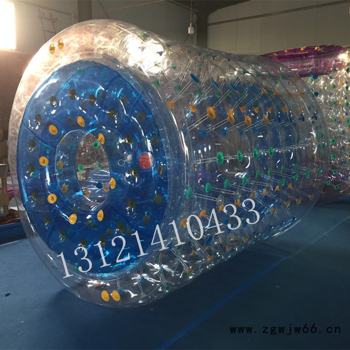 充气水上滚筒球透明步行草地球碰碰球悠波球水上乐园水上加厚滚筒图2