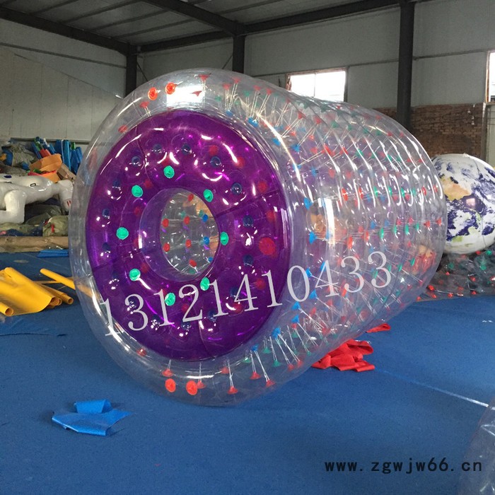 充气水上滚筒球透明步行草地球碰碰球悠波球水上乐园水上加厚滚筒图4