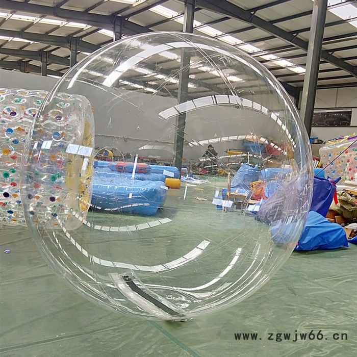 充气水上滚筒球透明步行草地球碰碰球悠波球水上乐园水上加厚滚筒图5