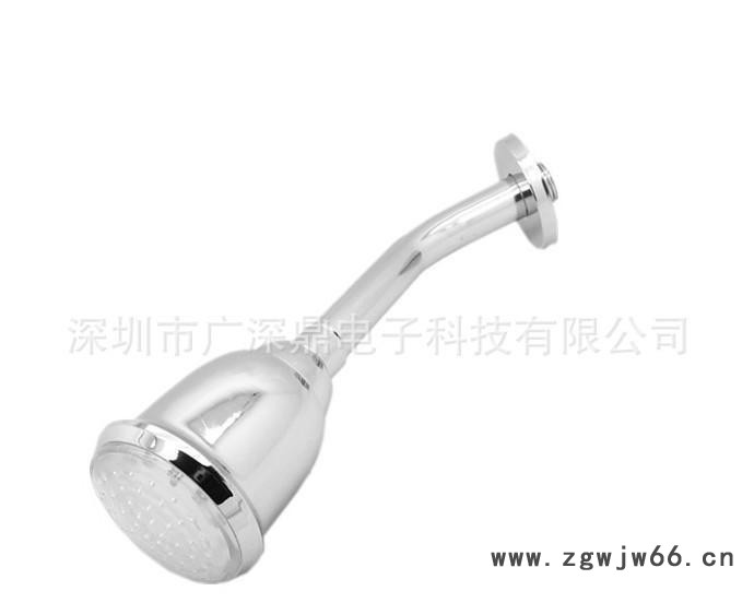 LED小顶喷 温控三色花洒喷头 圆形新款喷头带杆套装SDH1图2