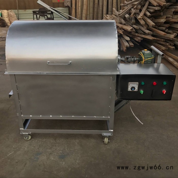 宏博 卧式滚筒炒瓜子机器 定制大型滚筒炒锅 炒芝麻锅厂家图5