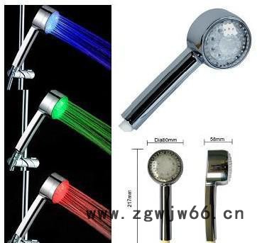 LED花洒,LED发光花洒.淋浴喷头,温控花洒,变色花洒,直销图2