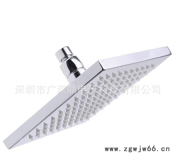 直销全铜LED顶喷 感温变色发光8寸方形淋浴喷头 蓝绿红SD图3