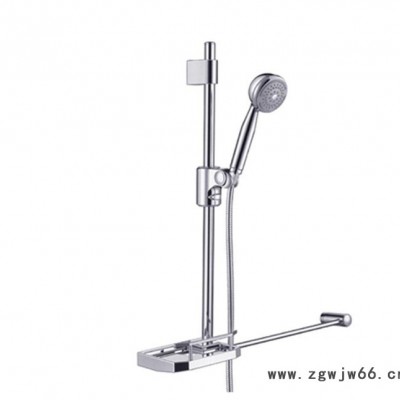 富奥卫浴 带皂碟淋浴花洒支架 不锈钢淋浴洗澡喷头升降杆套装