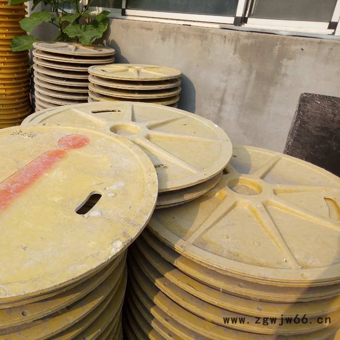 咸阳 玻璃钢树脂复合井盖 鸿硕玻璃钢圆形污水井盖 加油站用井盖图2