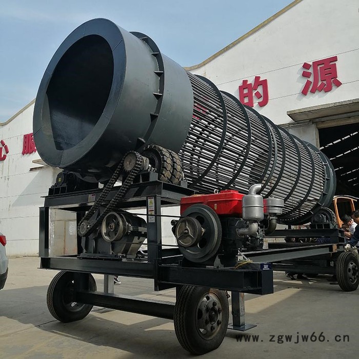 丰茂无轴滚筒筛 滚筒筛沙机移动式滚筒砂石分离机生产厂家图3