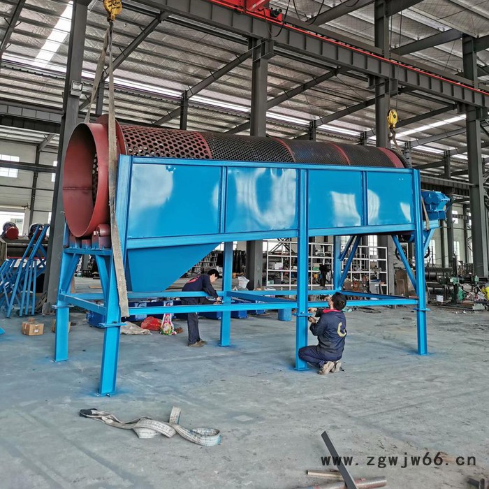 阳江市小型移动式滚筒筛配件石灰石无轴圆滚筒筛大型双层链条齿轮滚筒图5