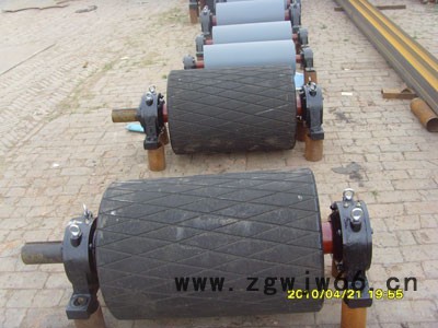 鑫平 生产厂家 供应TD75型输送机 传动滚筒 铸胶滚筒 菱形包胶 耐磨图3