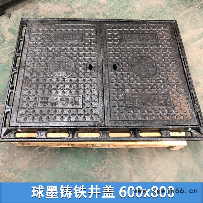 铸铁井盖600x800双盖图2